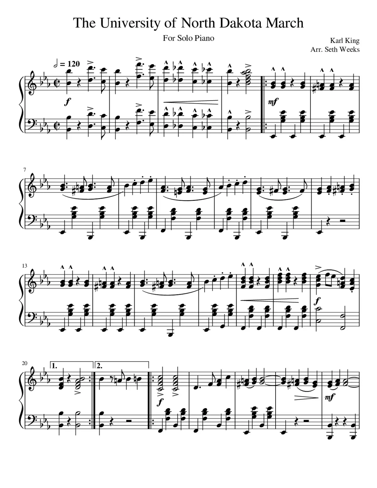 The University of North Dakota March - Page 1