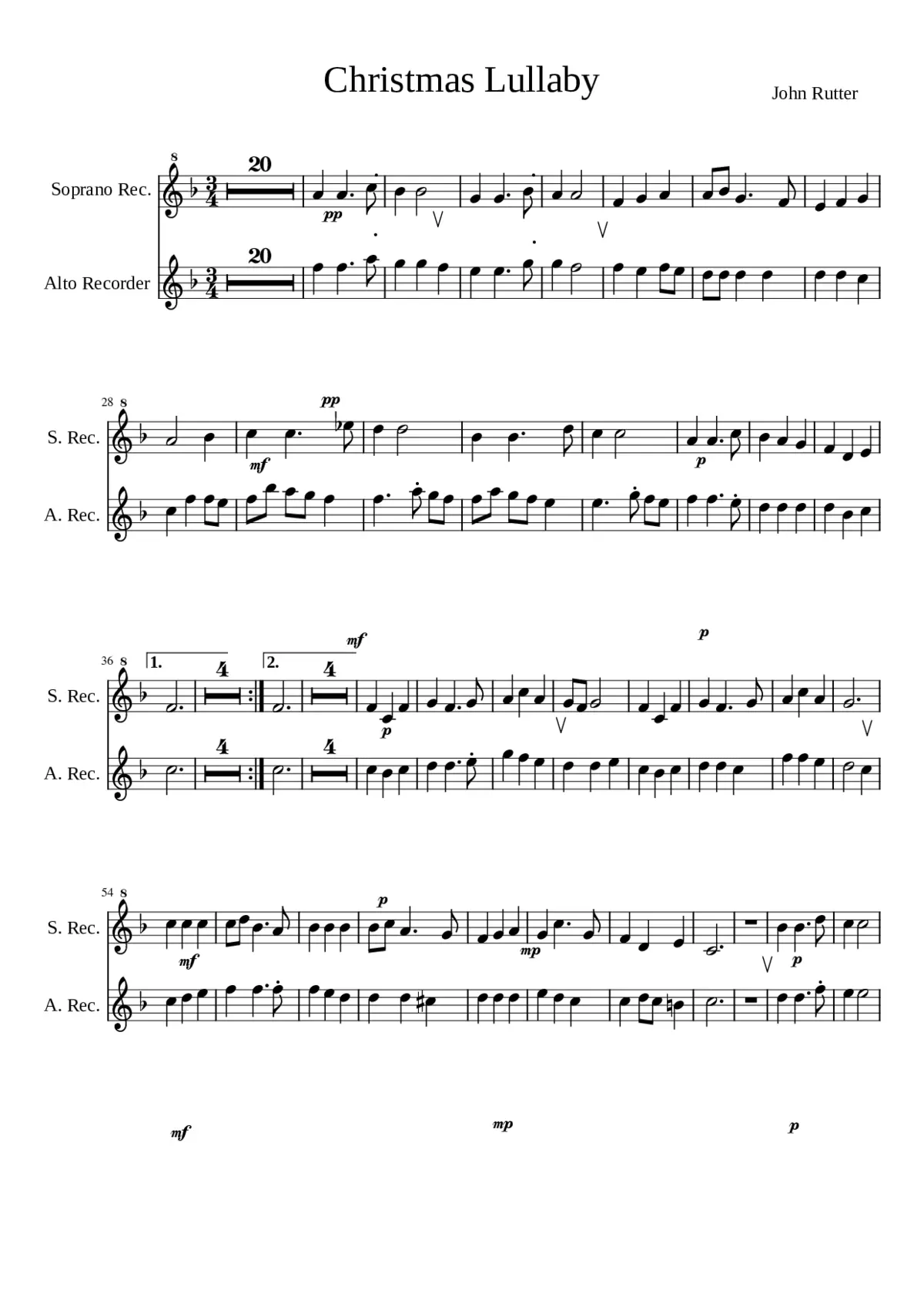 Christmas Lullaby (without lines) - Page 1