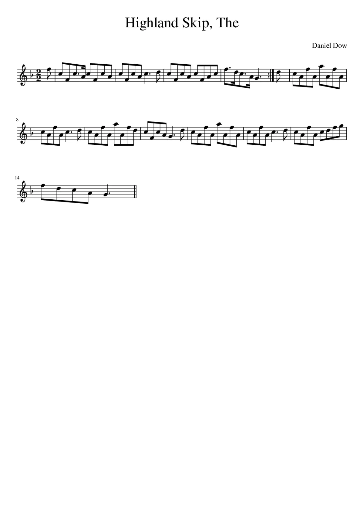 The Highland Skip - Page 1