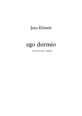 Ego dormio