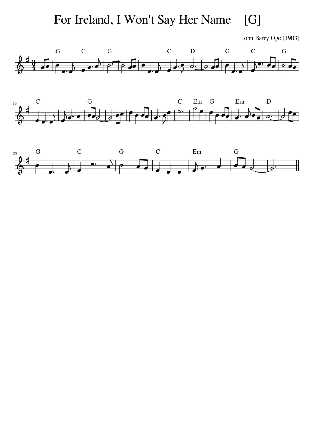 For Ireland I Won't Say Her Name - Page 1