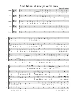 Audi fili mi et suscipe verba mea