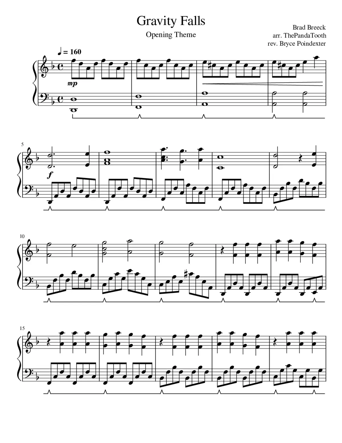 Gravity Falls Theme - Page 1