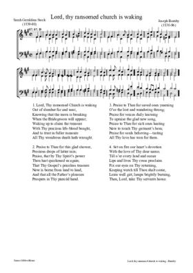 Lord, thy ransomed church is waking