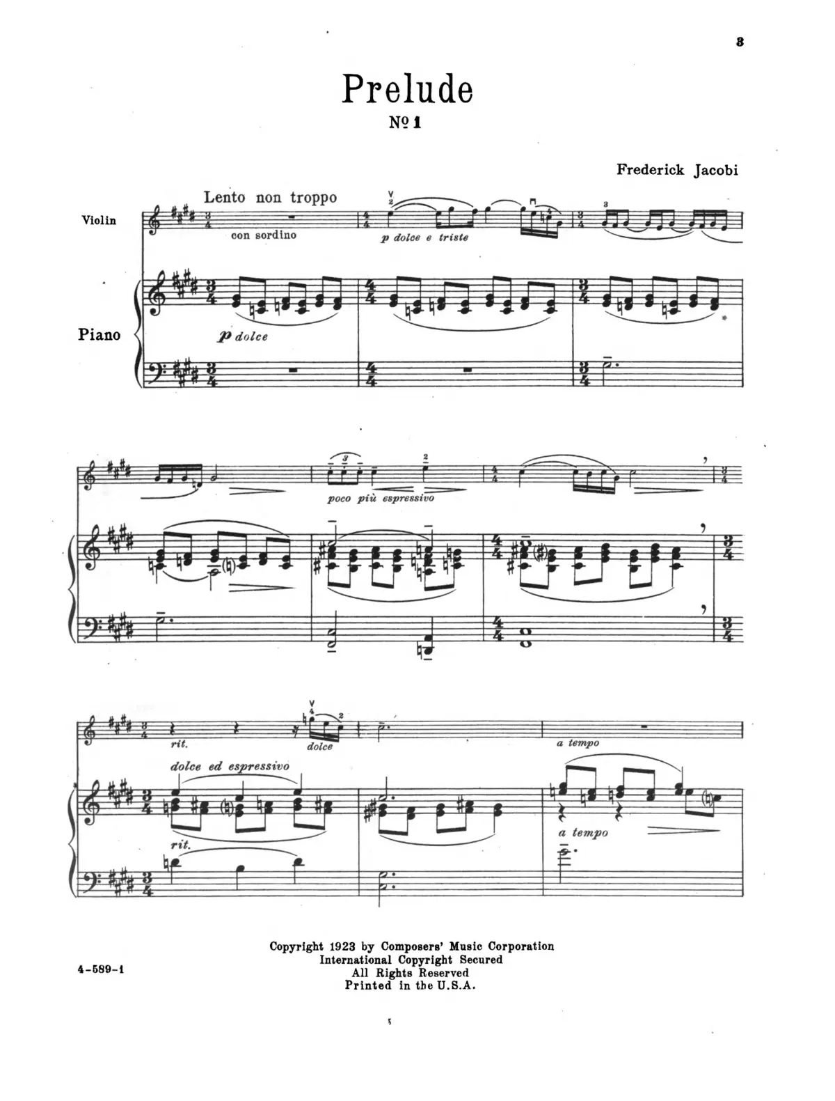 3 Preludes - Page 1