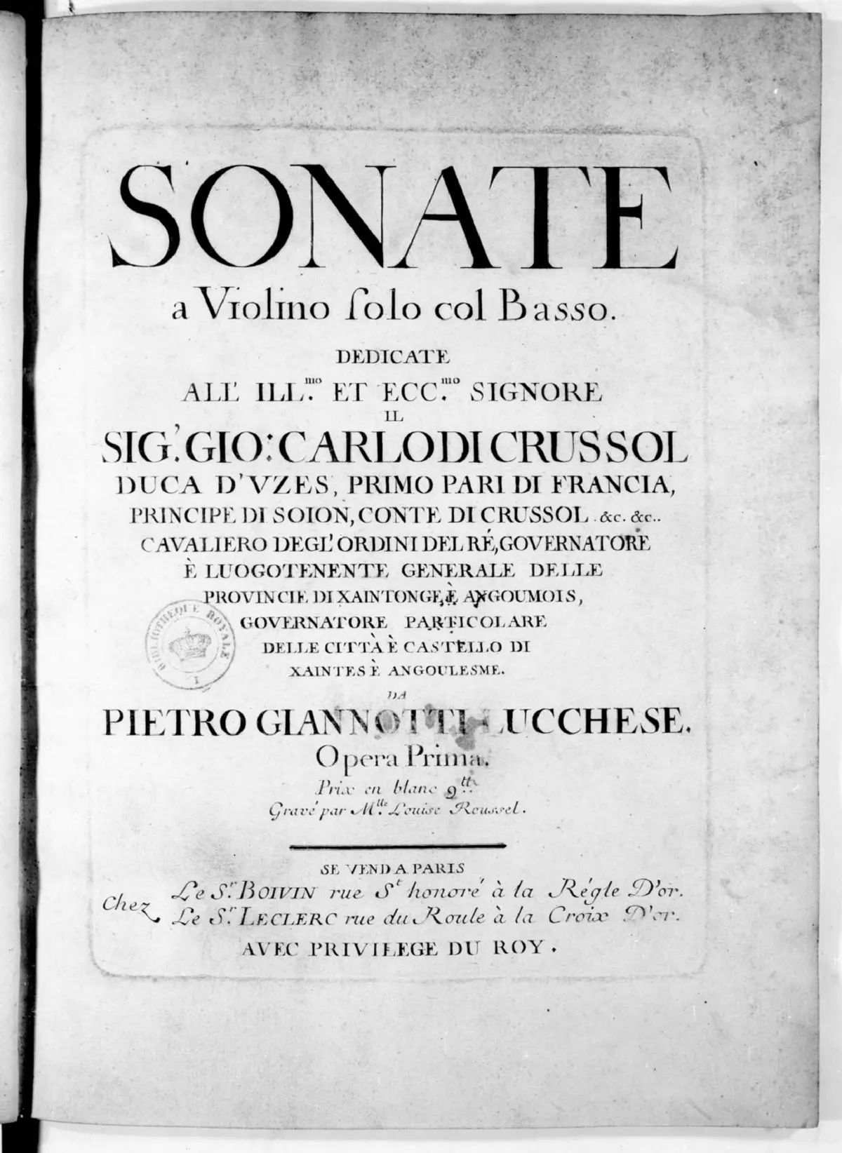 12 Violin Sonatas, - Page 1