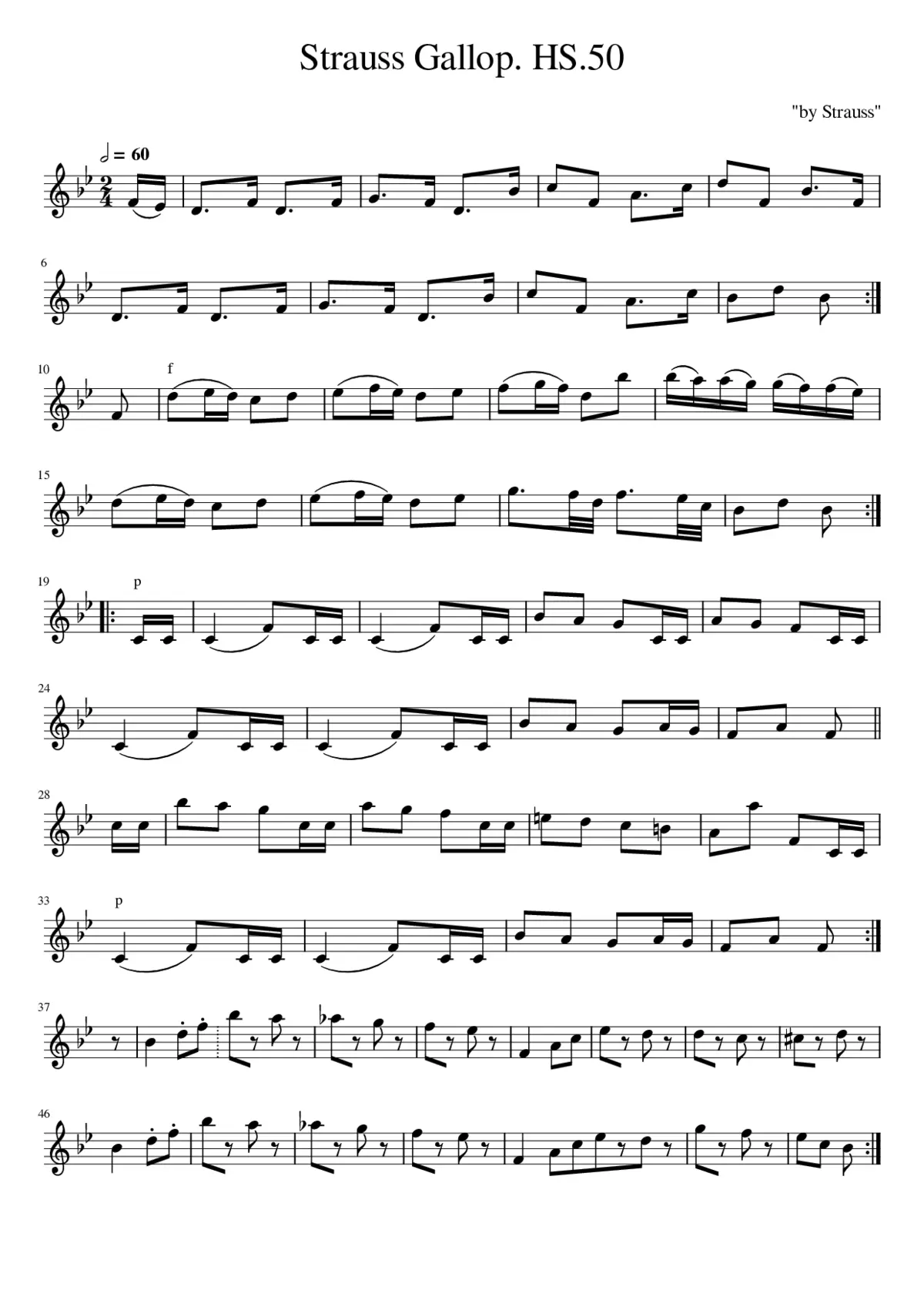 Strauss Gallop. HS.50 - Page 1