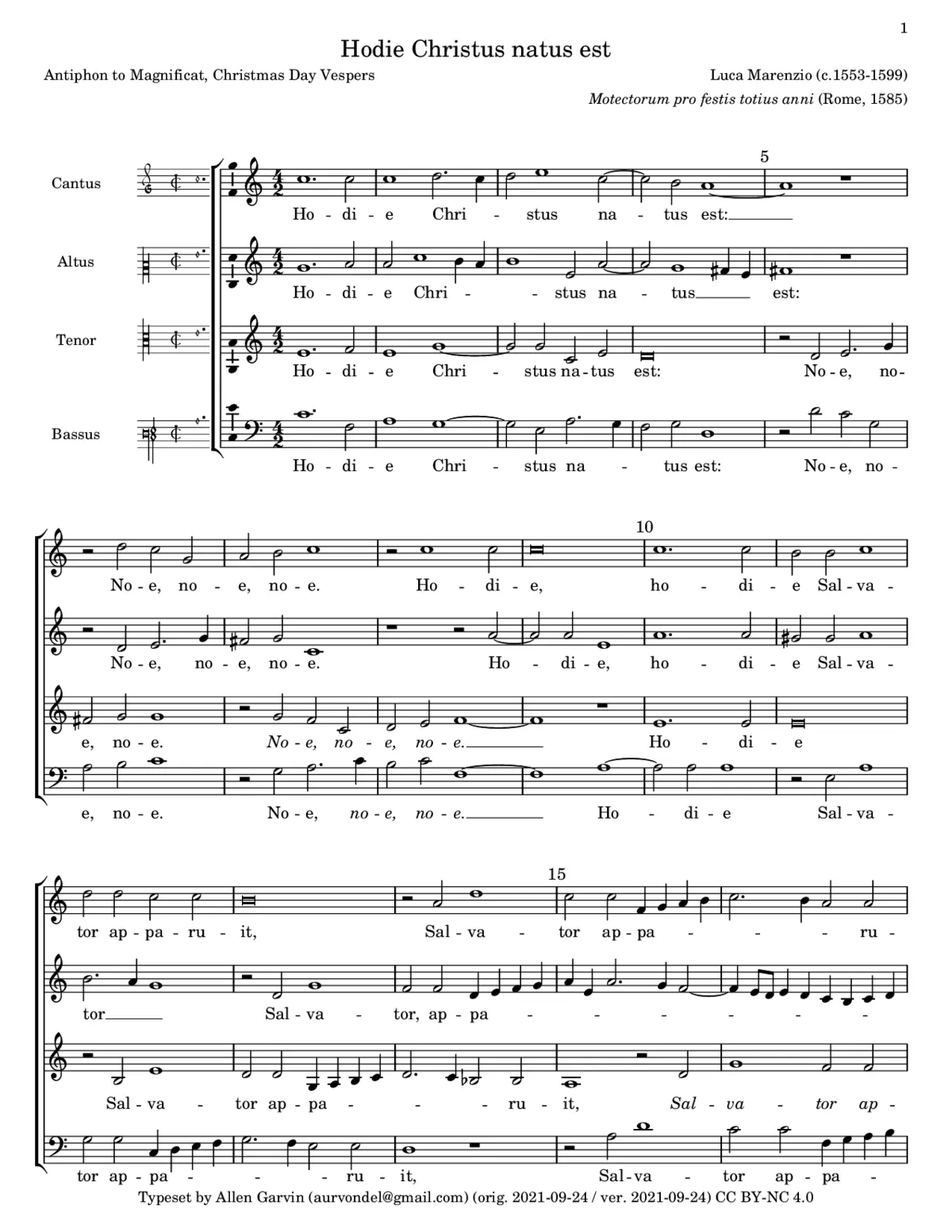 Hodie Christus natus est - Page 1