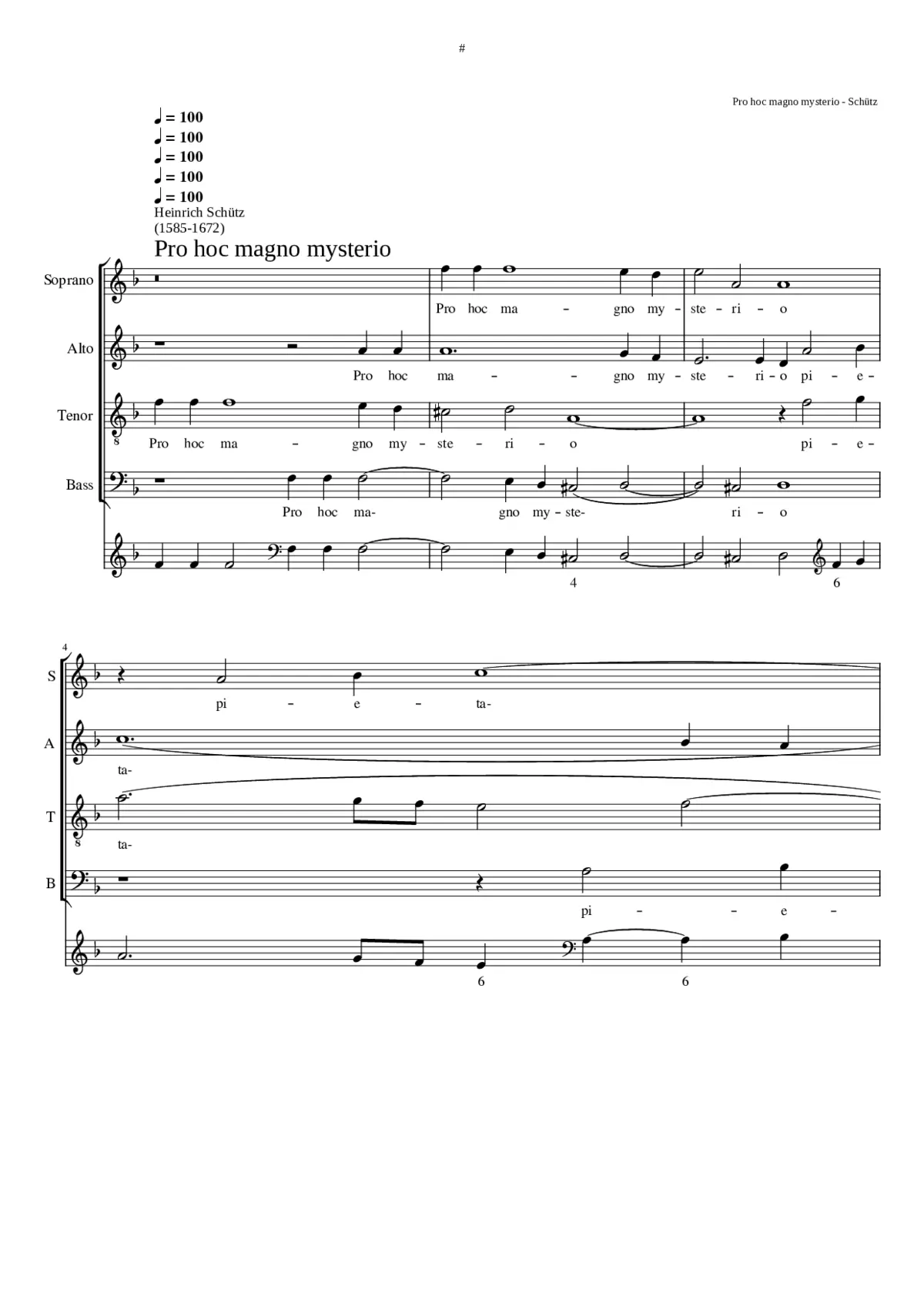 Pro hoc magno mysterio pietatis SWV 77 - Page 1