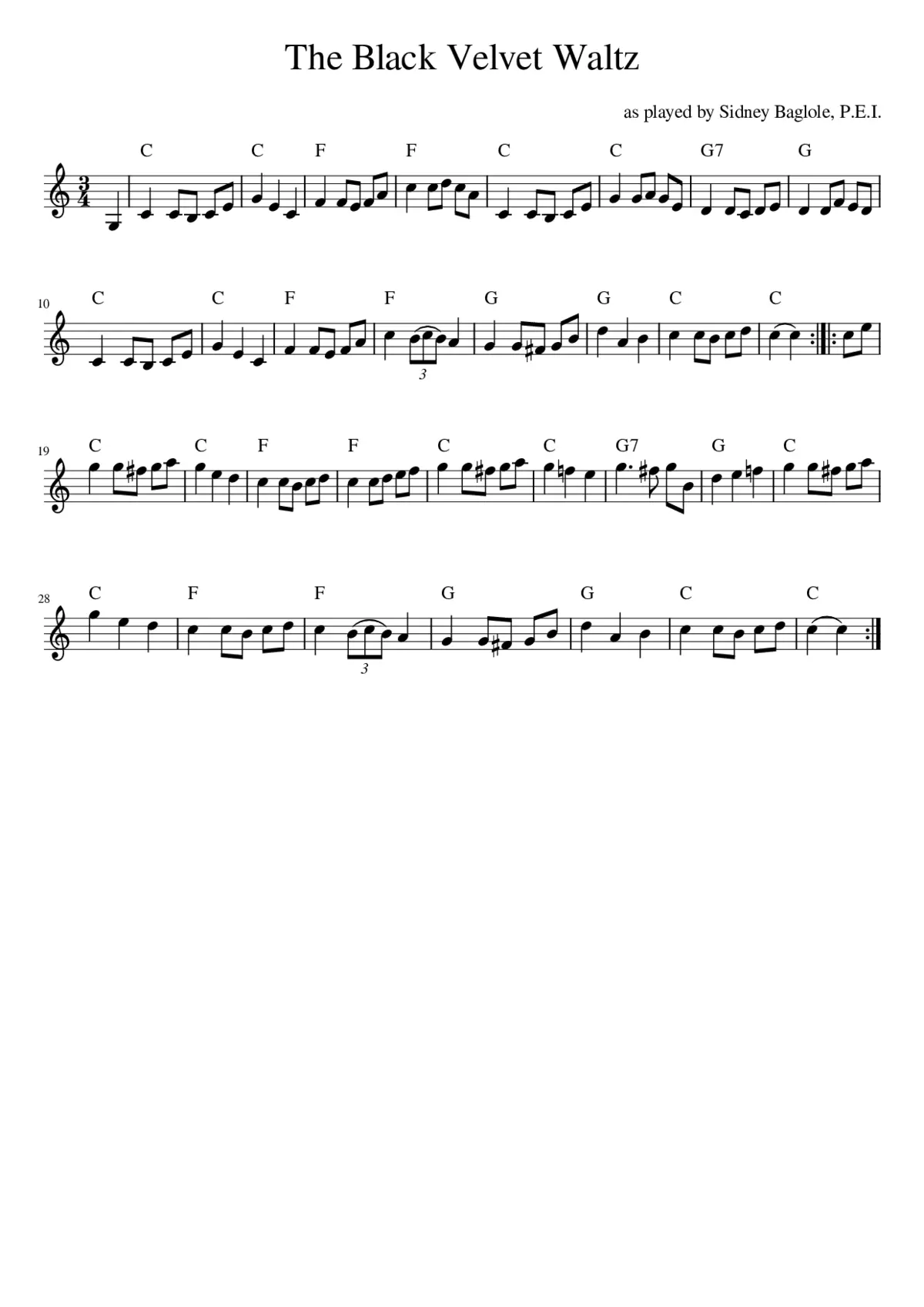 The Black Velvet Band - Page 1