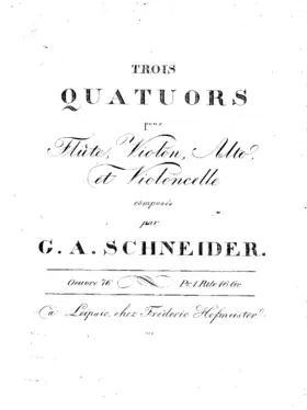 Trois quatuors pour flûte, violon, alto et violoncelle