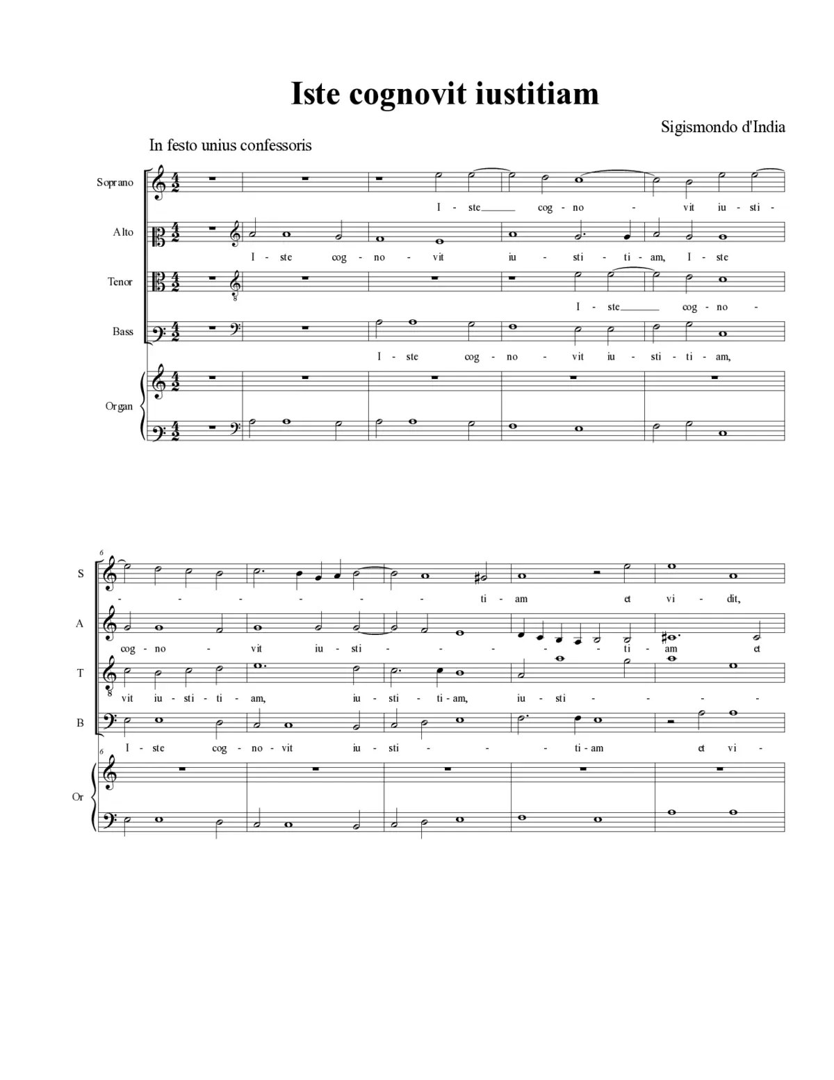 Iste cognovit iustitiam - Page 1