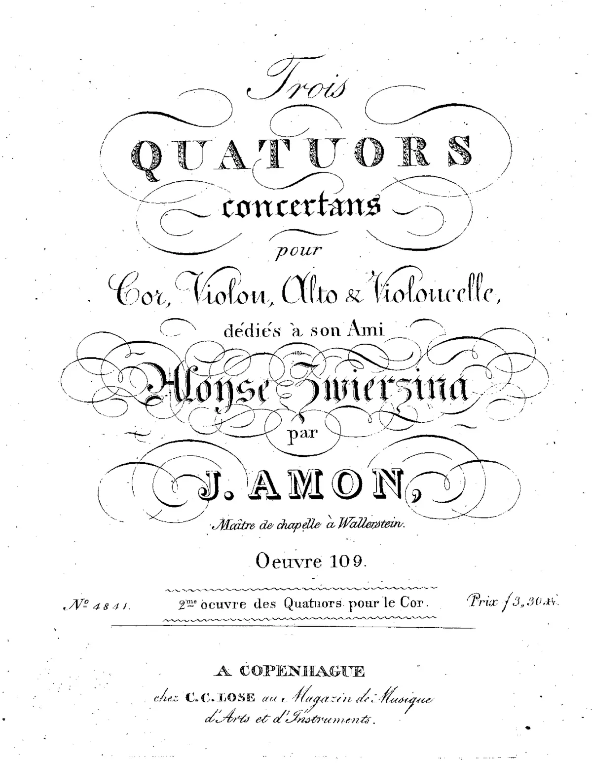 3 Quartets for Horn and Strings, Op.109 - Page 1