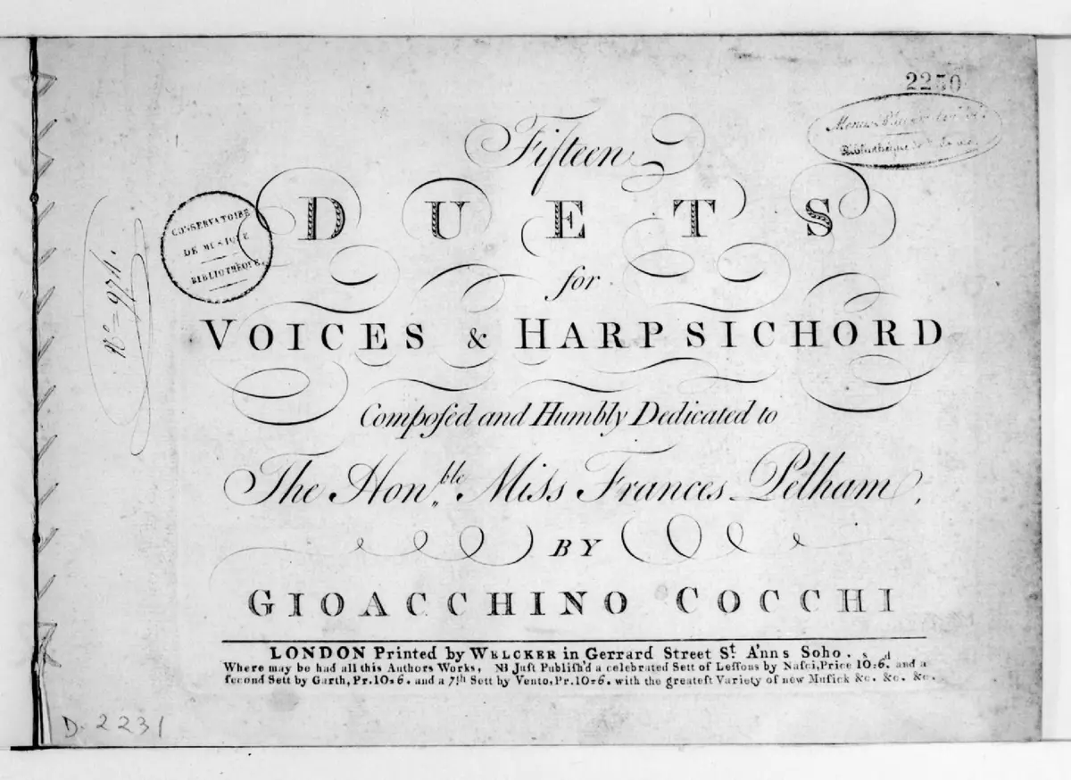 15 Duets for Voices and Harpsichord - Page 1