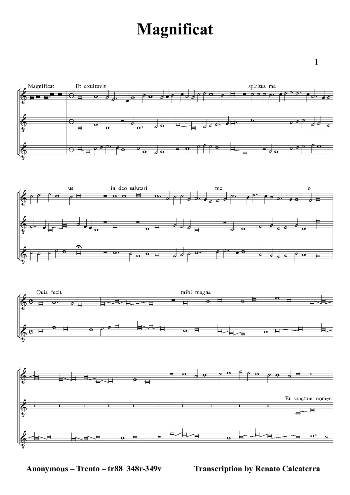 Magnificat (tr88) VIII - Page 1