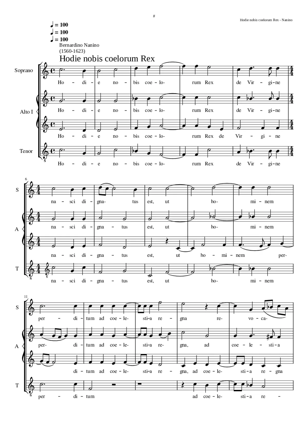 Hodie nobis coelorum rex - Page 1