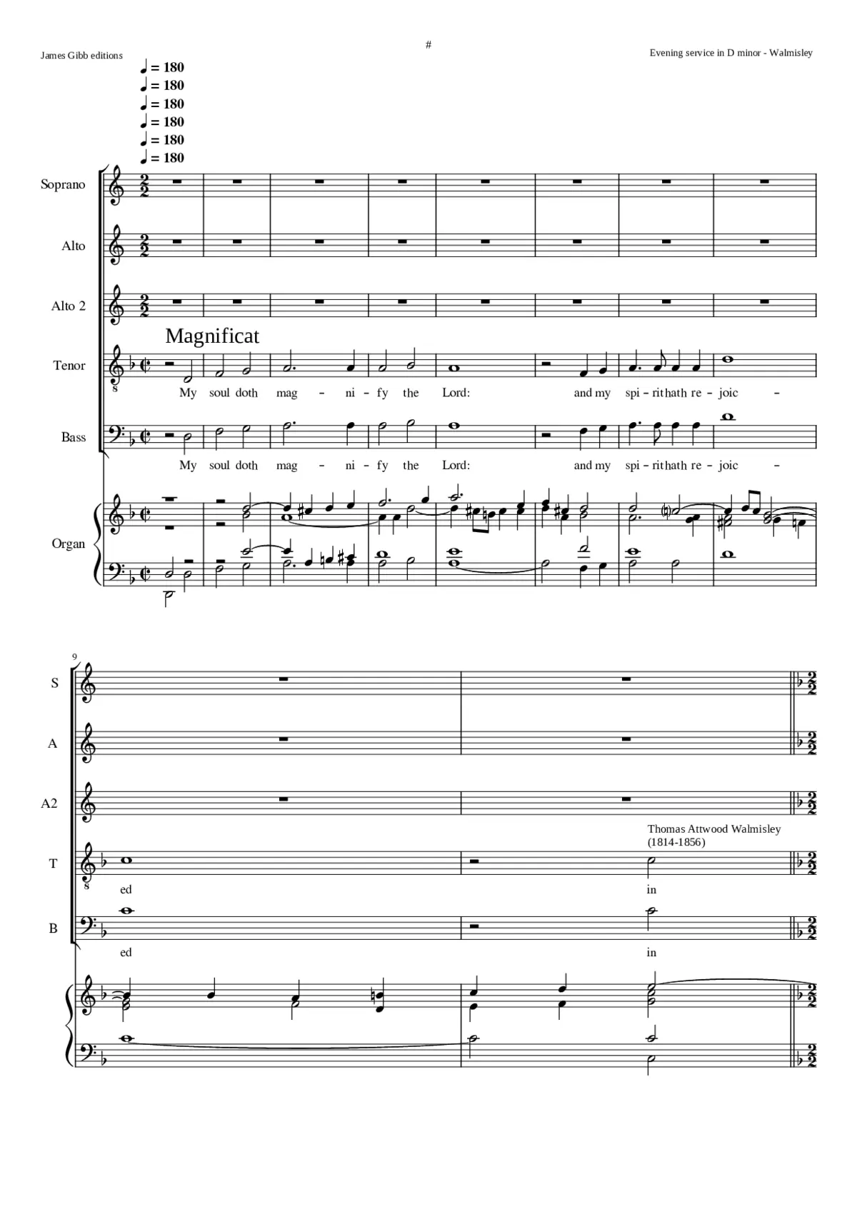 Magnificat and Nunc dimittis in d minor - Page 1
