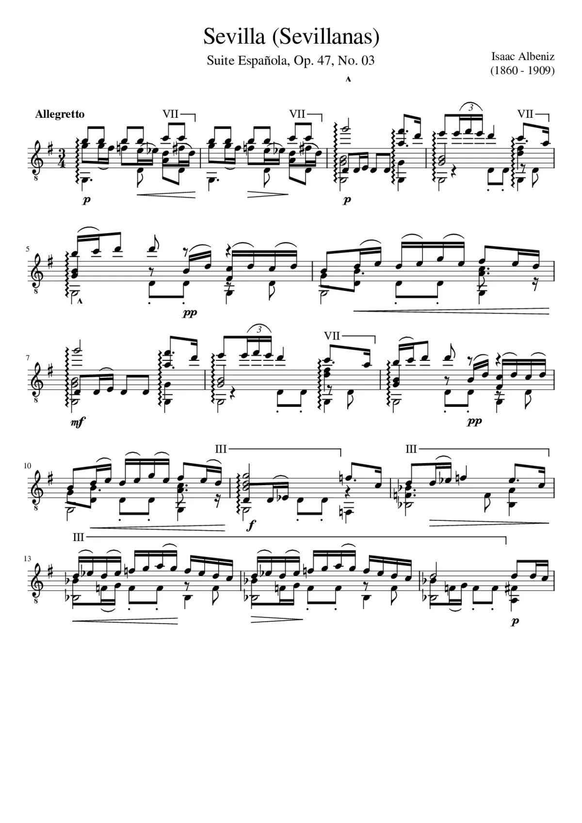 Suite Española No.1 Op.47 - Page 1