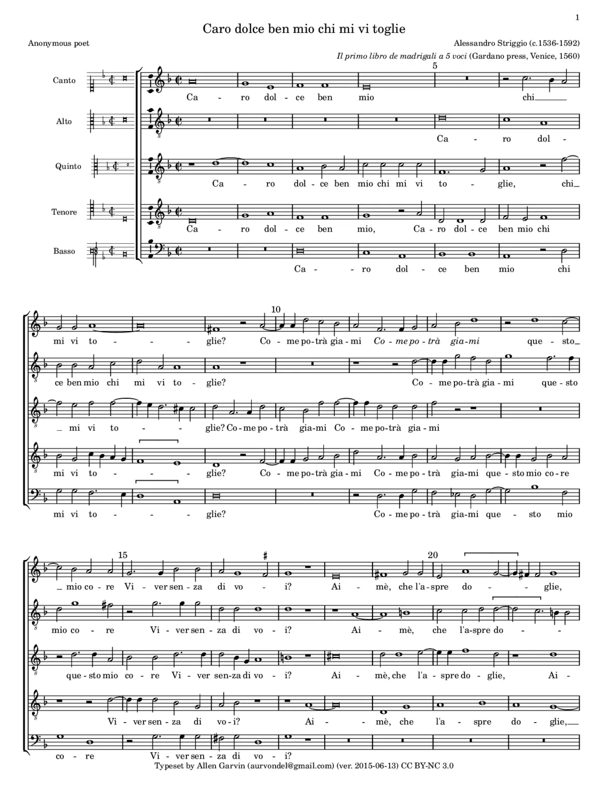 Caro dolce ben mio - Page 1