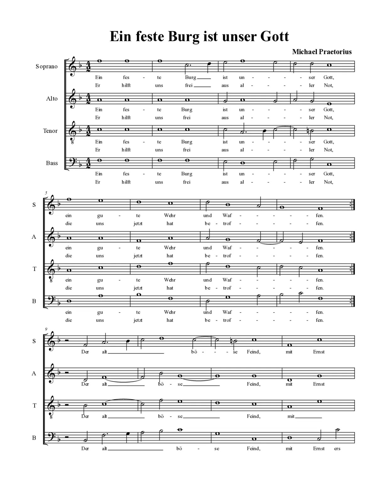 Ein feste Burg (4vv-2,XCIX) - Page 1
