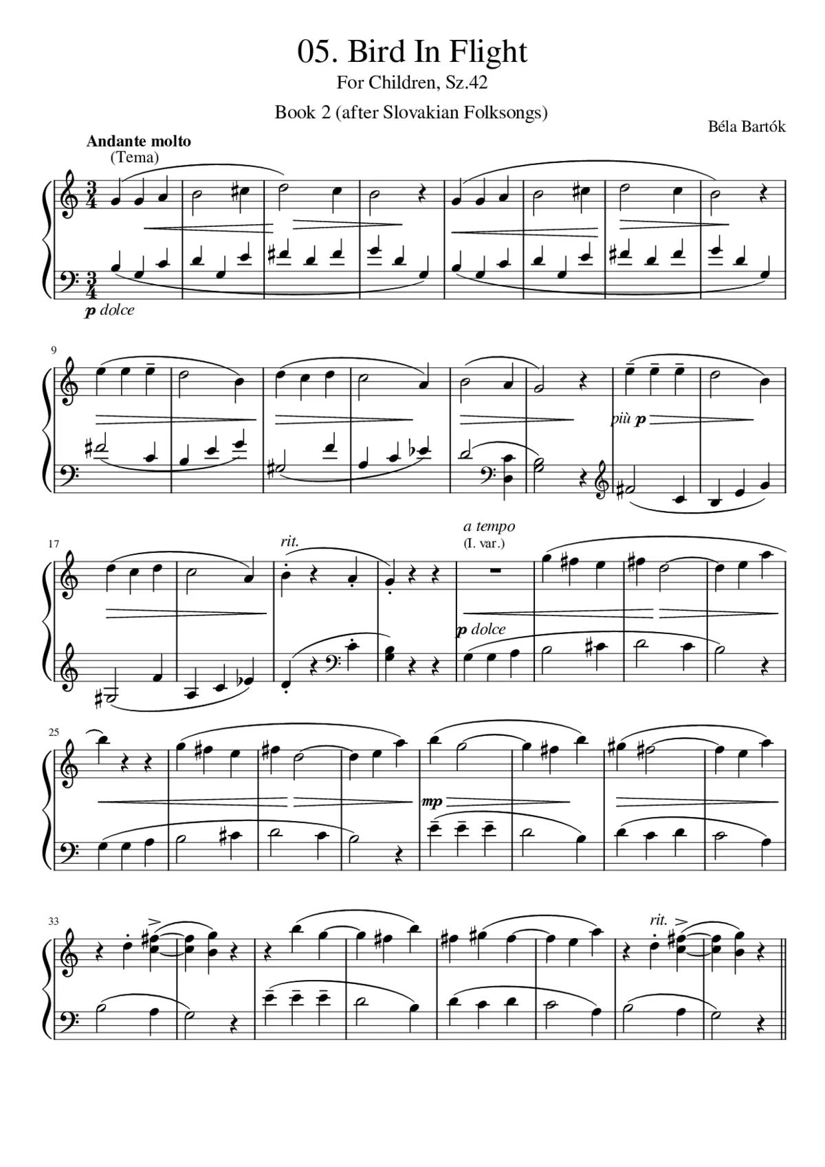 For Children Sz.42 - Page 1