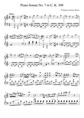 Piano Sonata No. 7 in C K. 309