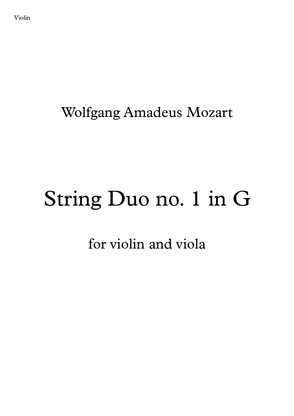 Duo for Violin and Viola - Page 1
