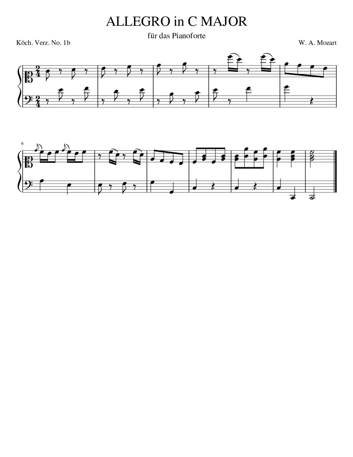 Allegro in C major K.1b - Page 1