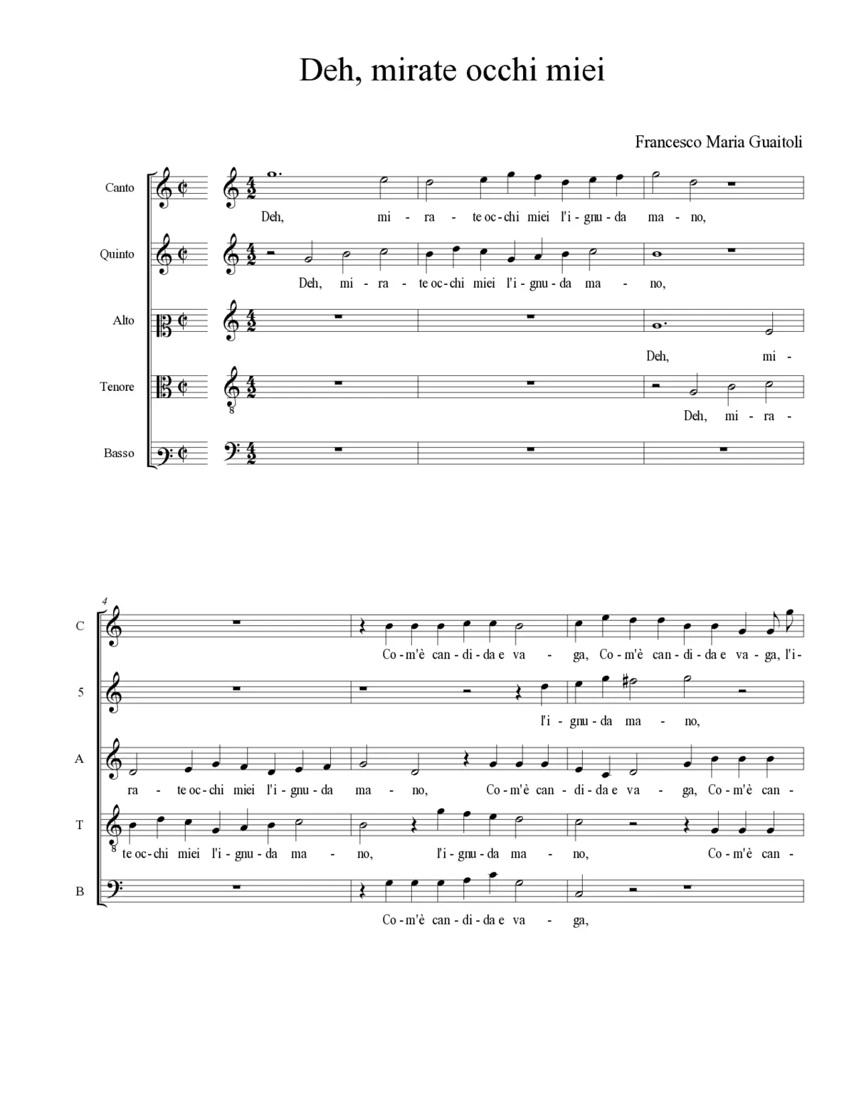 Deh, mirate occhi miei - Page 1