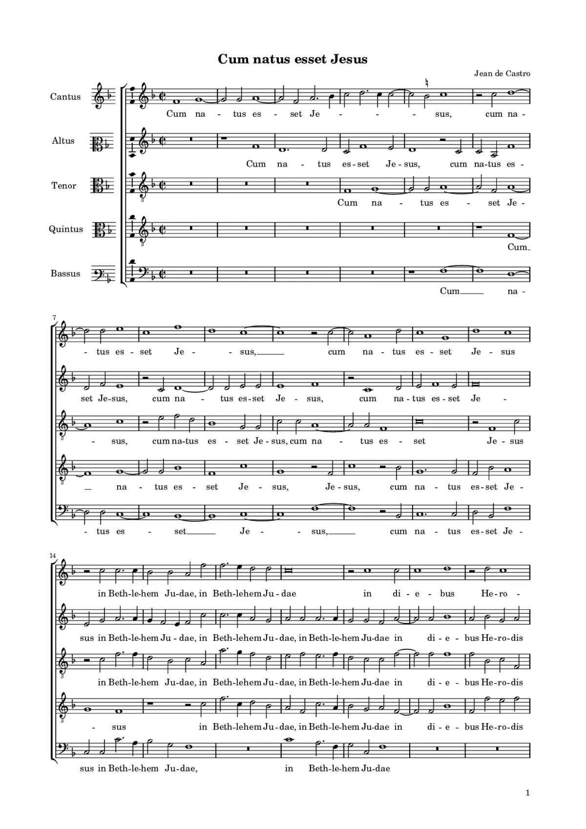 Cum natus esset Jesus - Page 1