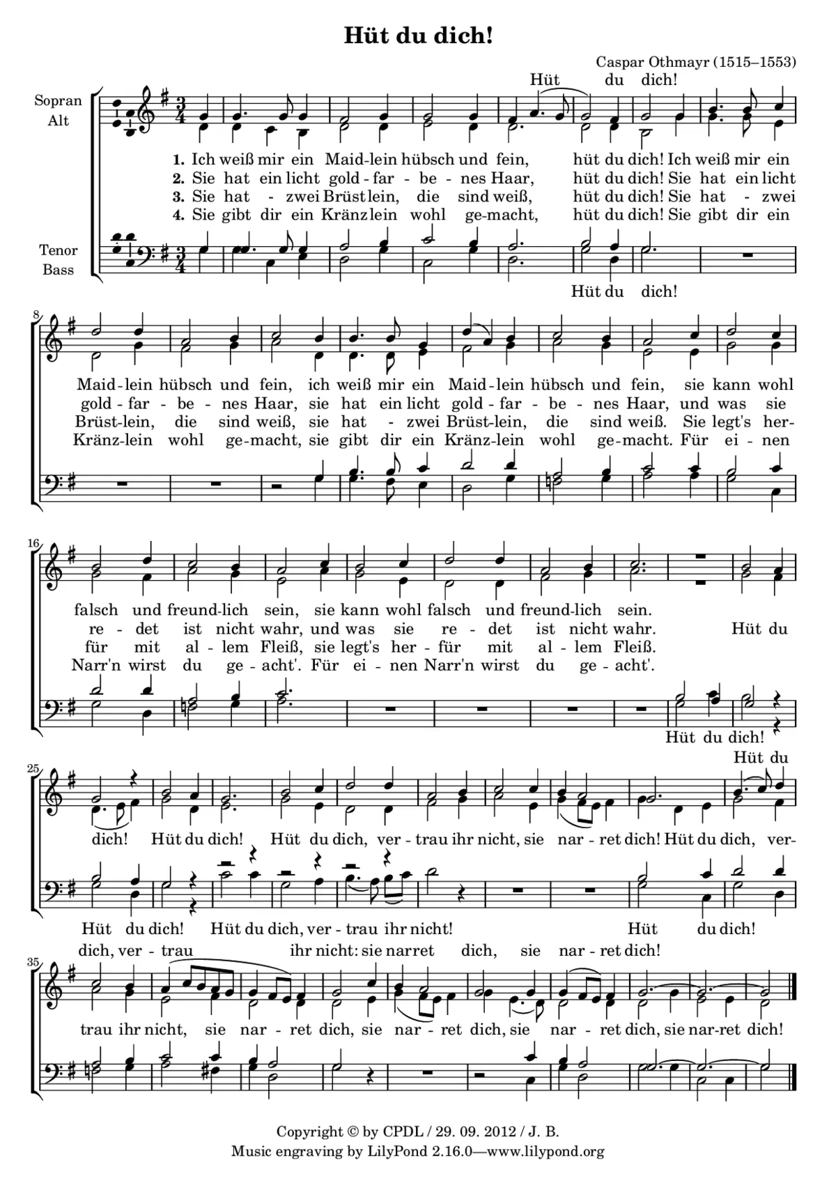 Ich weiß mir ein Maidlein hübsch und fein - Page 1