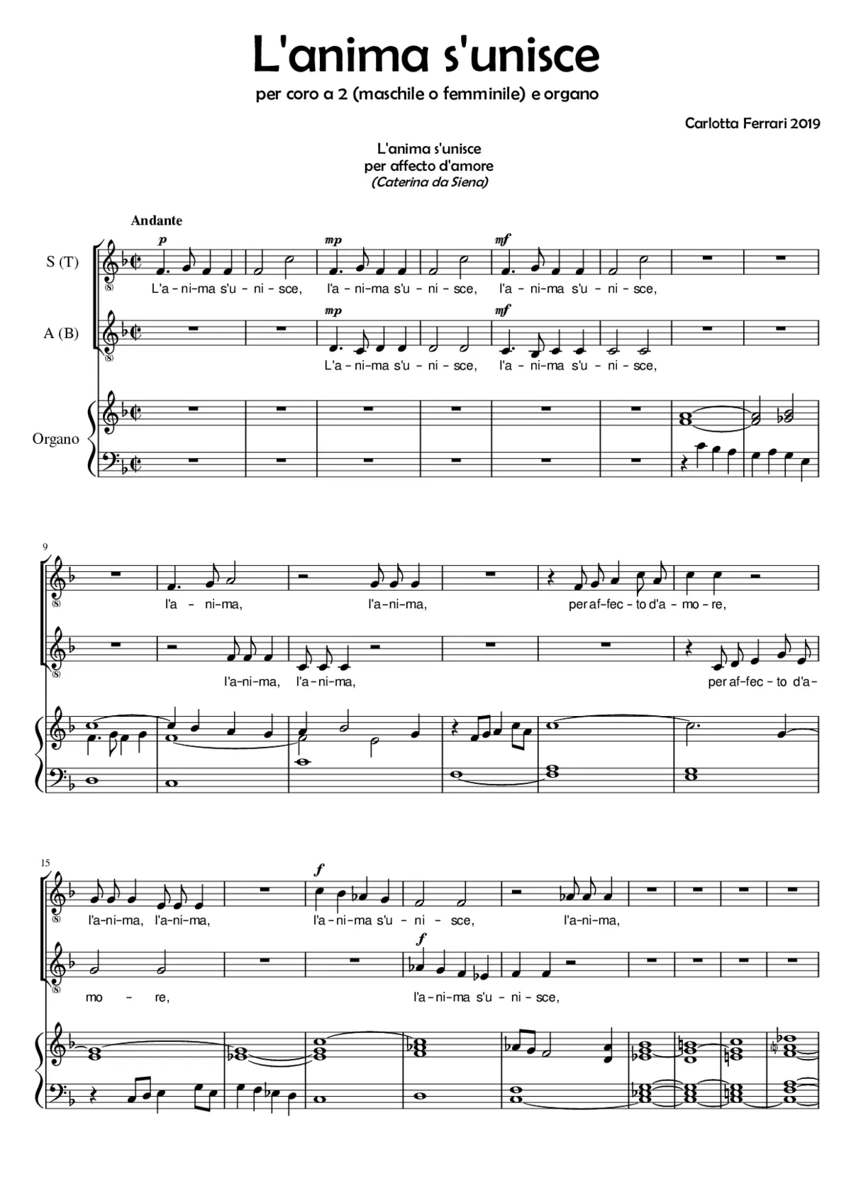 L'anima s'unisce - Page 1