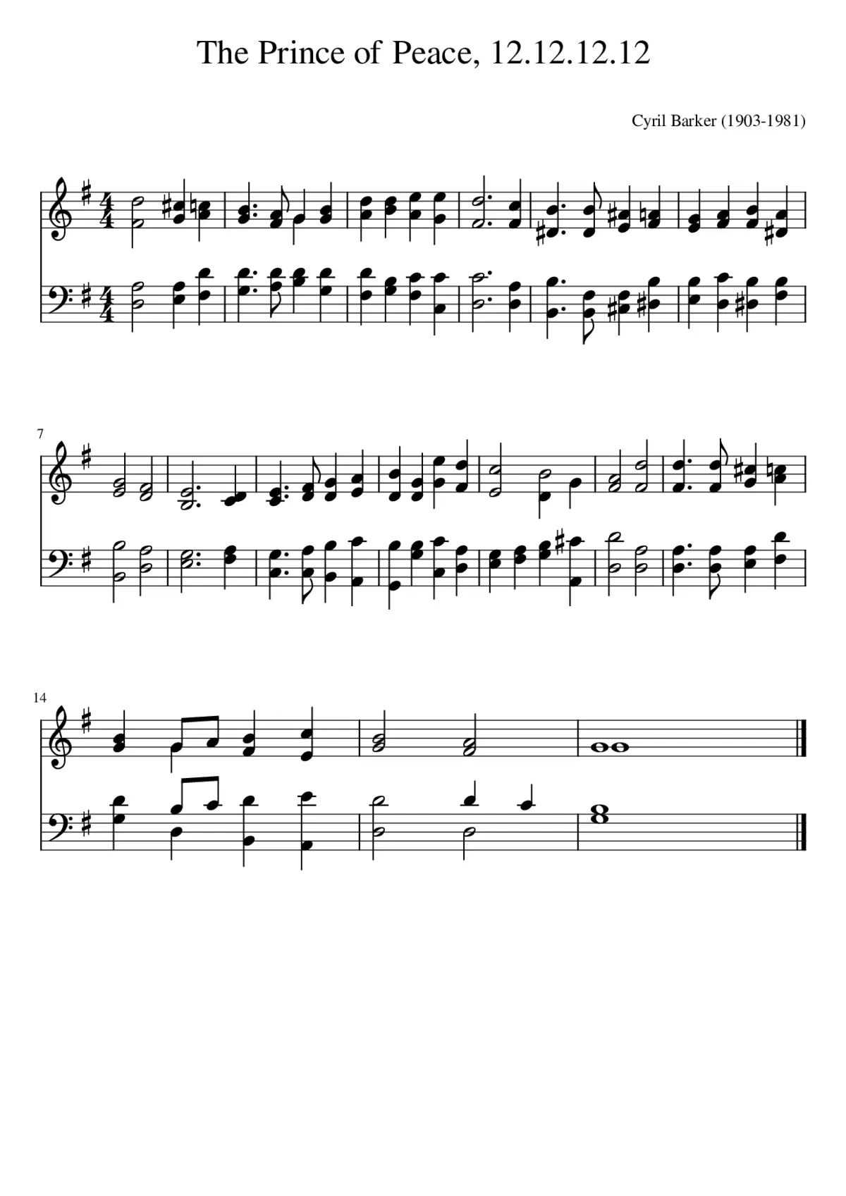 PRINCE OF PEACE (Baker) - Page 1