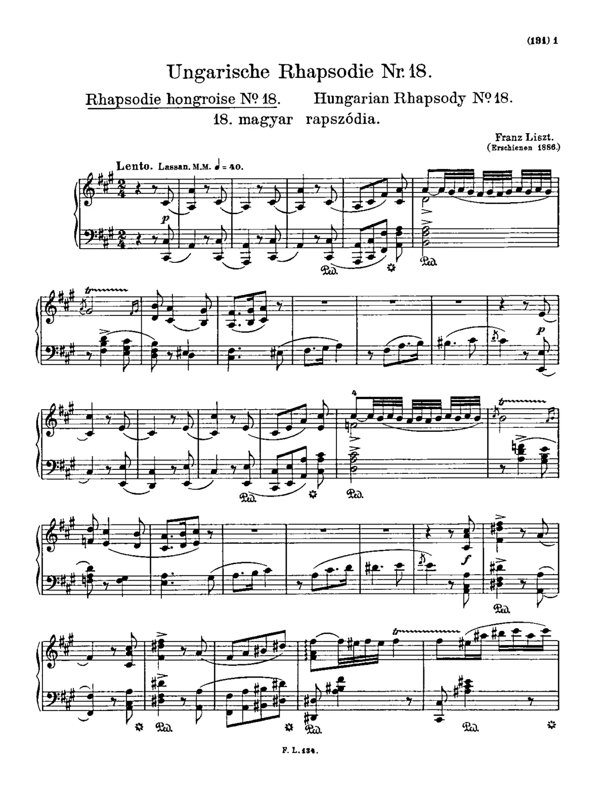 Hungarian Rhapsody No.18 - Page 1