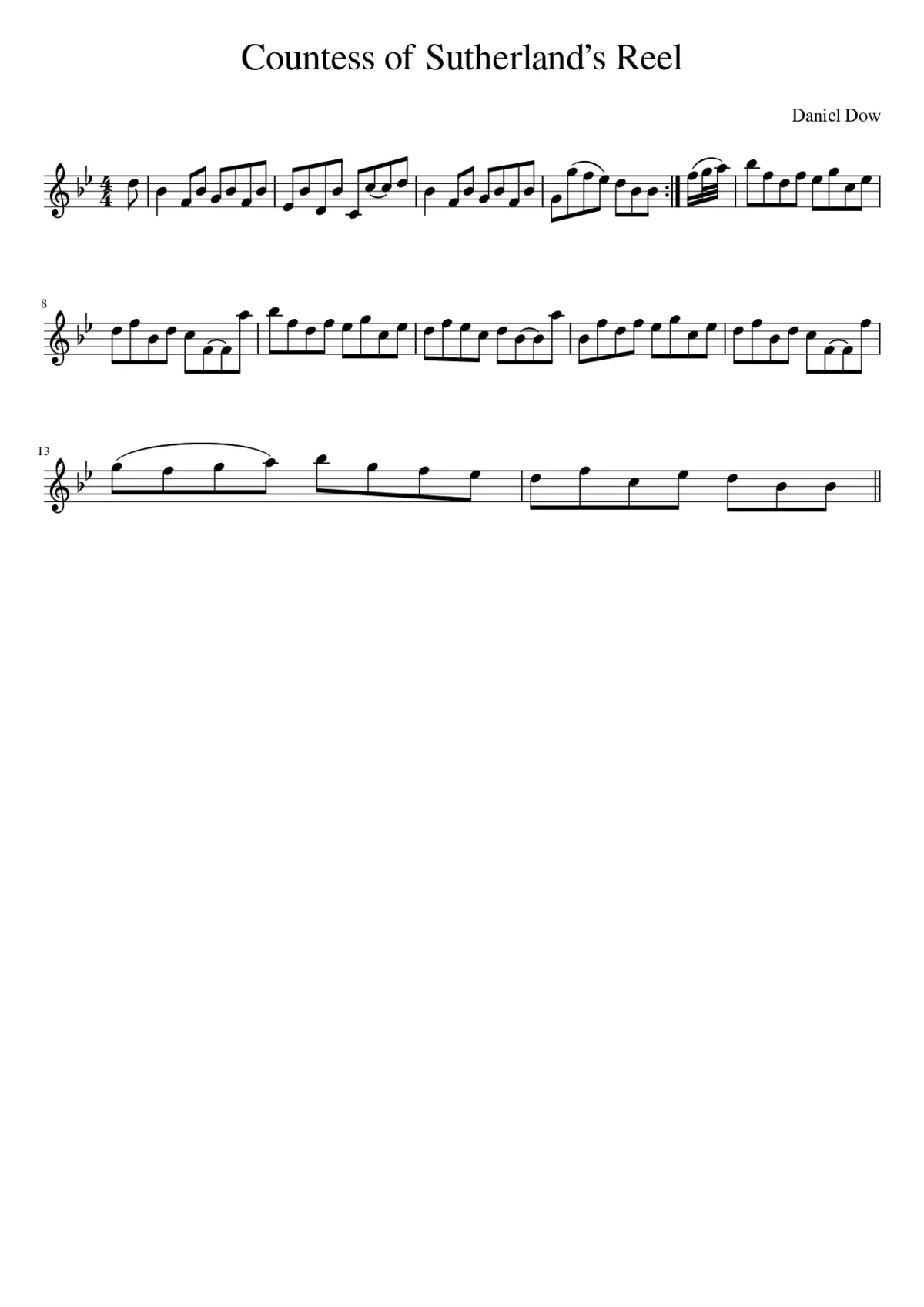 Countess of Sutherlands Reel - Page 1