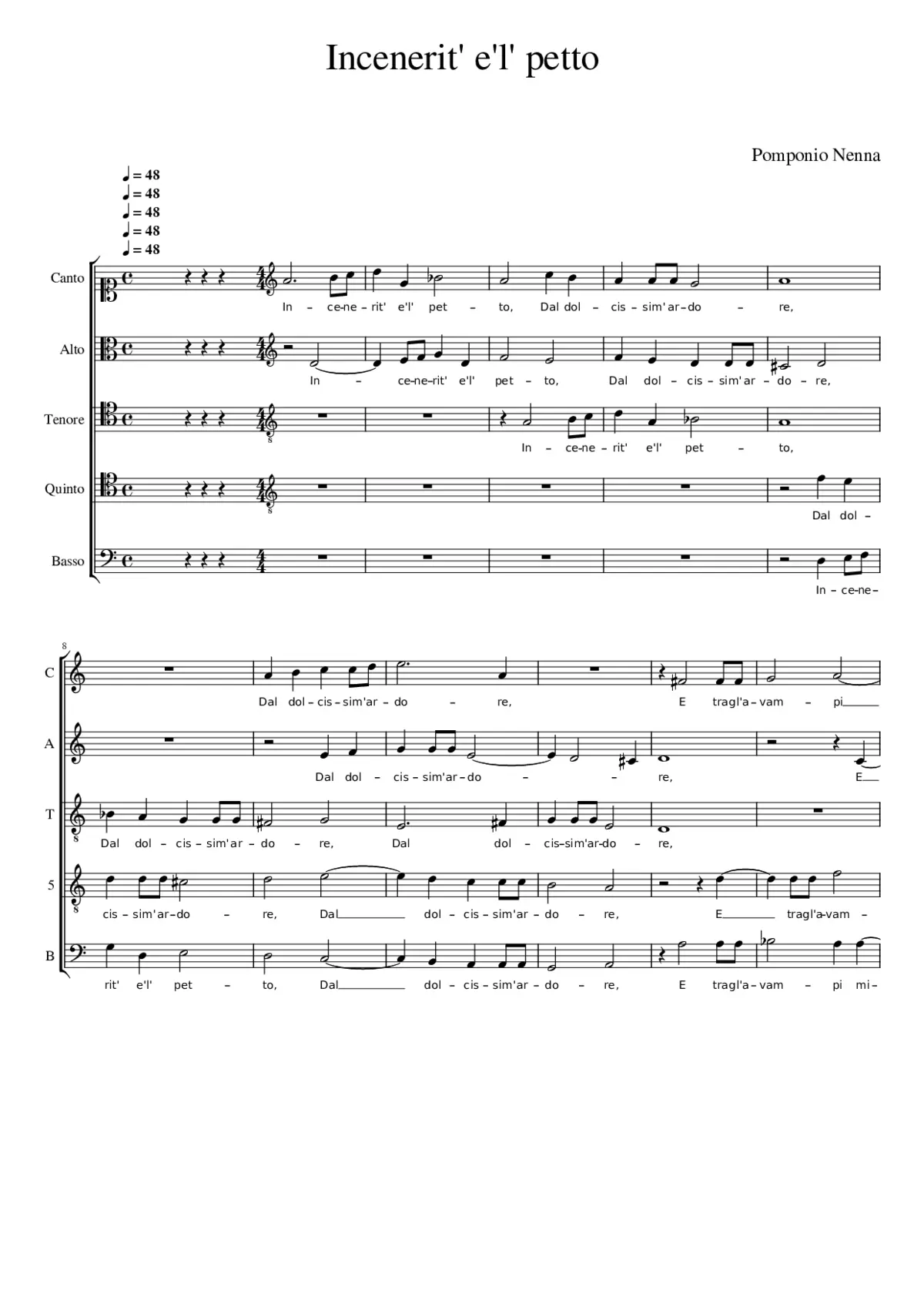 Incenerit' e'l' petto - Page 1