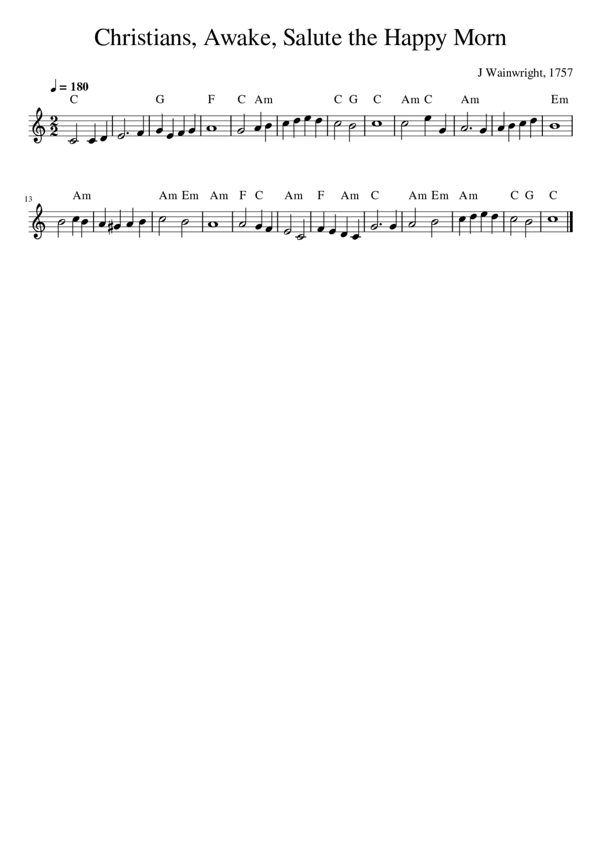 Christians Awake Salute the Happy Morn - Page 1