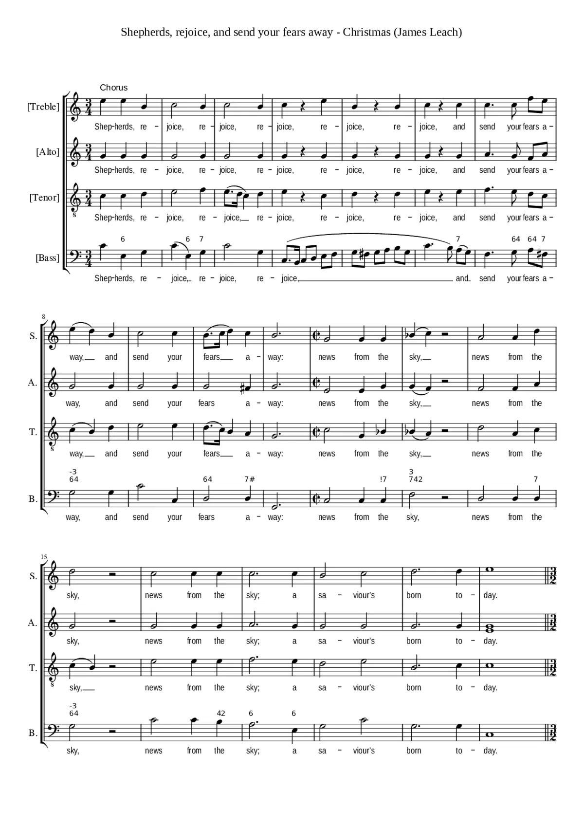 Shepherds rejoice and send your fears away - Page 1