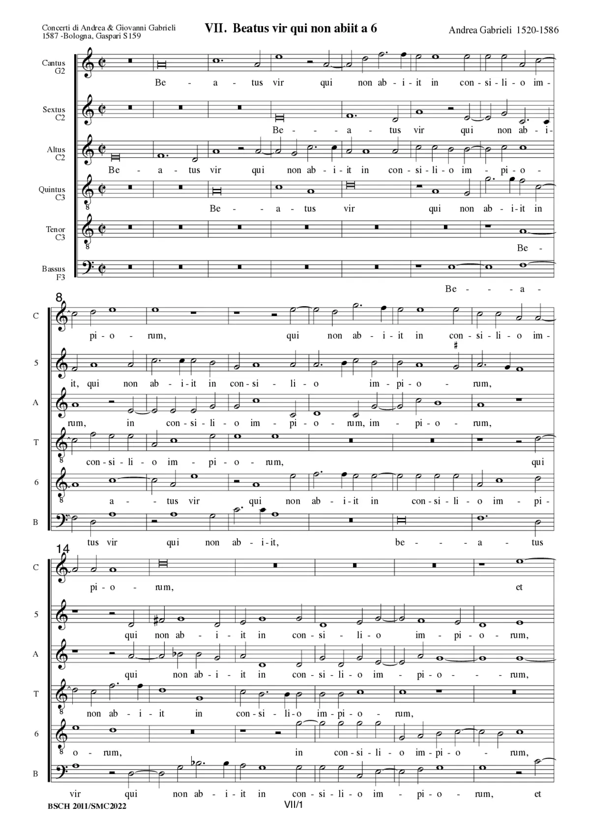 Beatus vir qui non abiit - Page 1