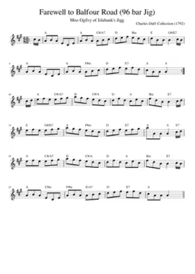 Farewell to Balfour Road (96 bar Jig)