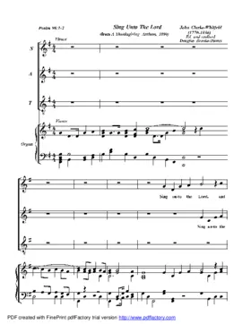 Sing unto the Lord