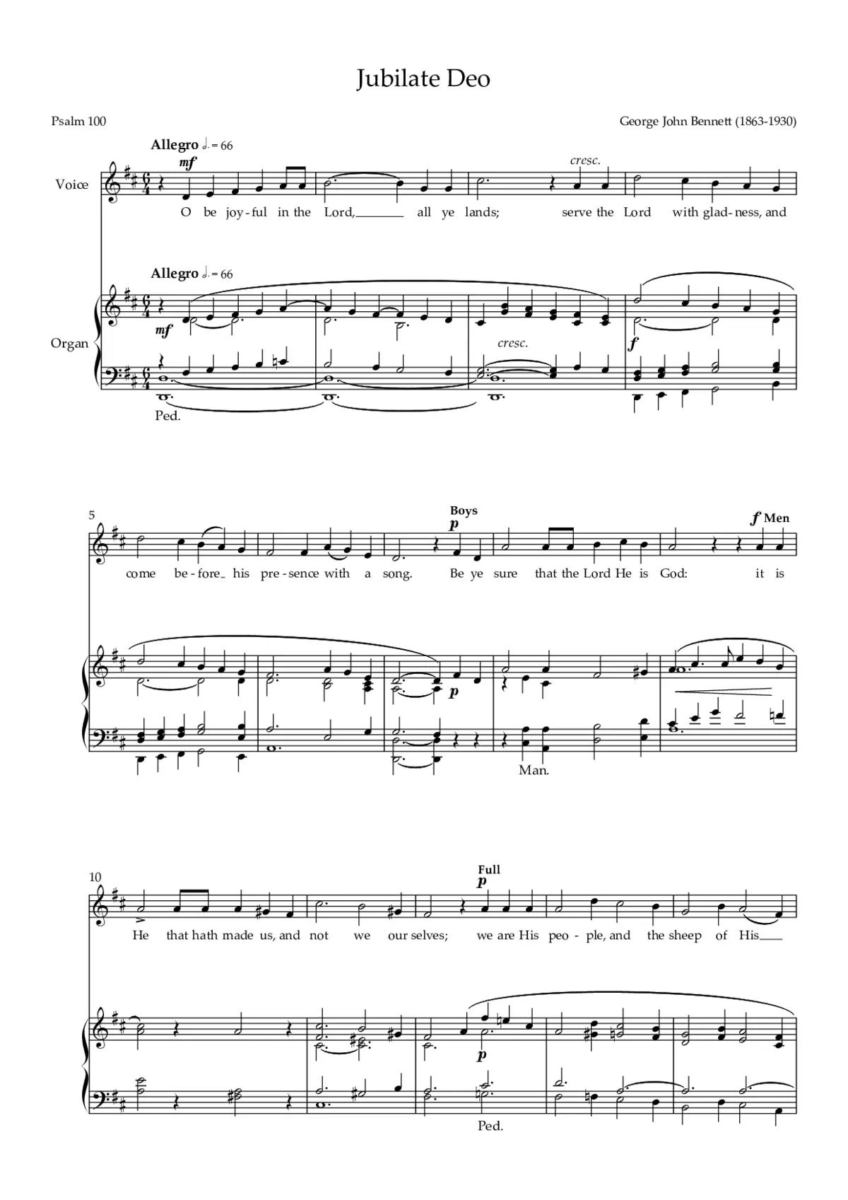Jubilate Deo in D major - Page 1