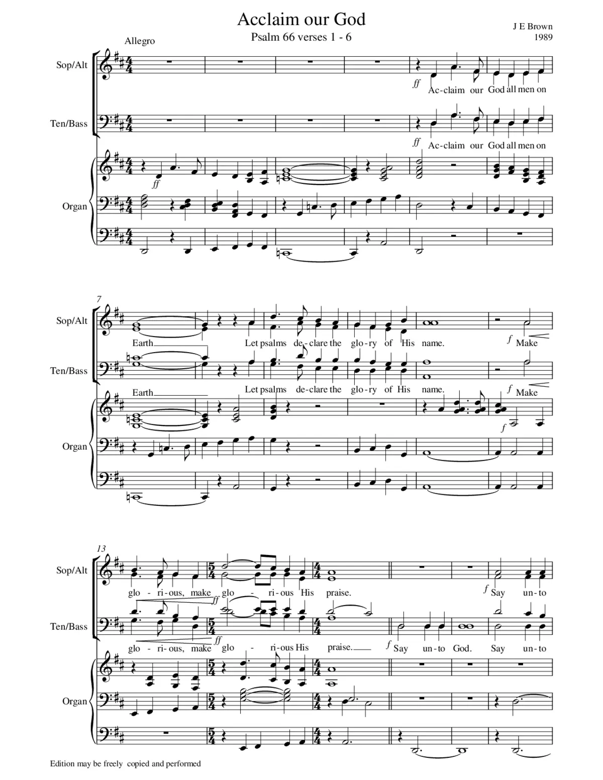 Acclaim our God - Page 1