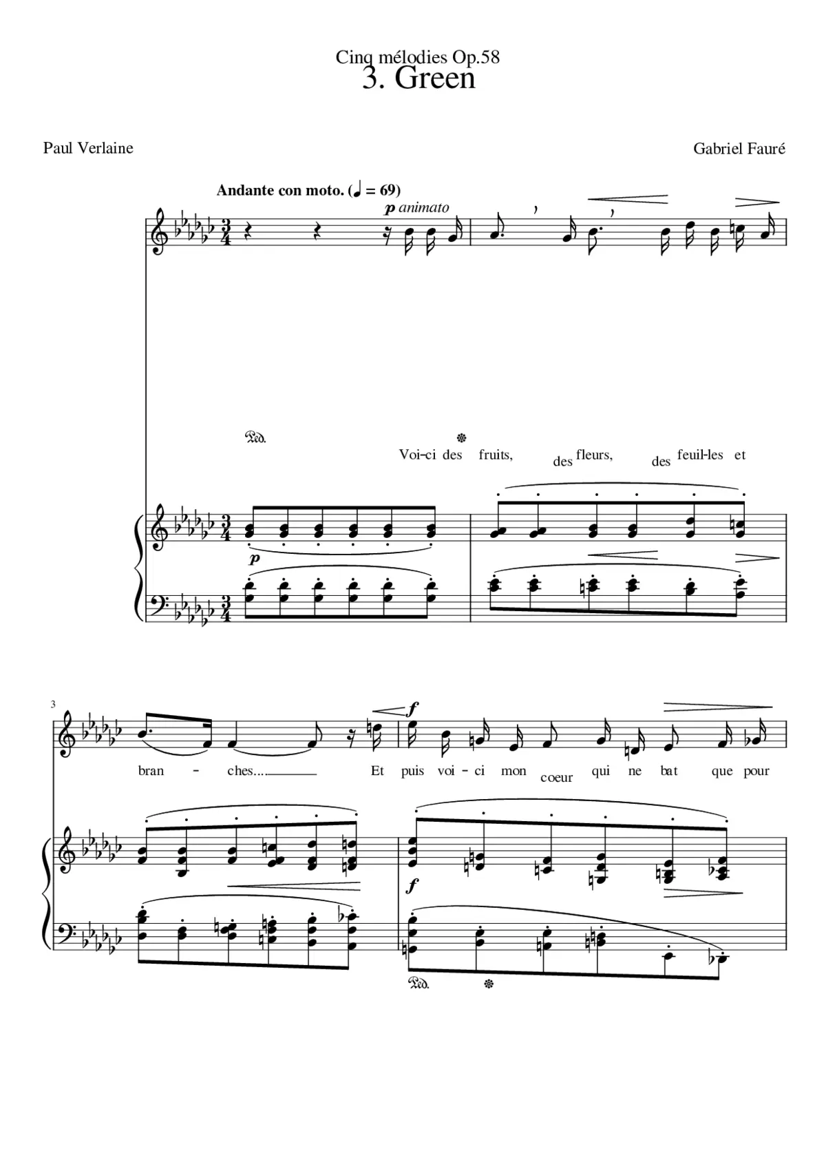 5 Mélodies Op.58 - Page 1
