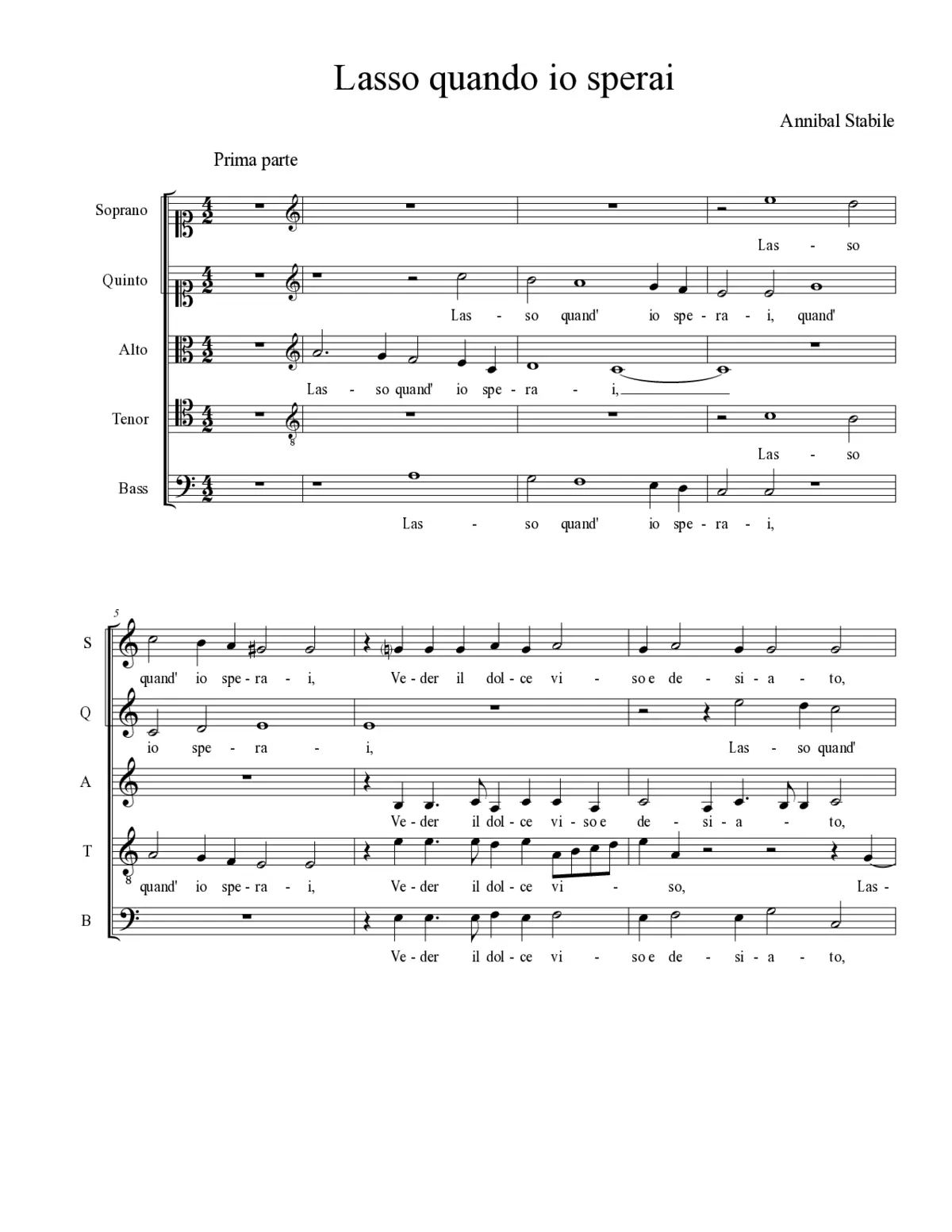 Lasso quando io sperai - Page 1