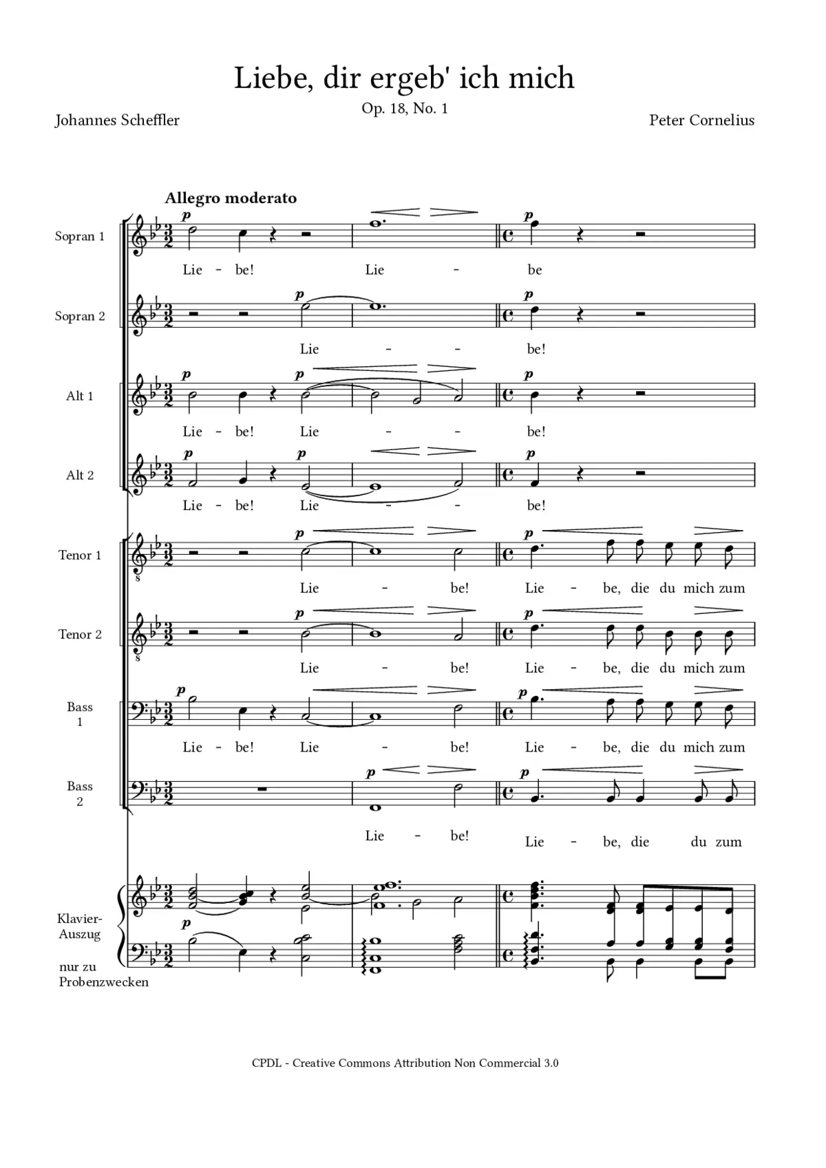 Liebe, dir ergeb' ich mich - Page 1