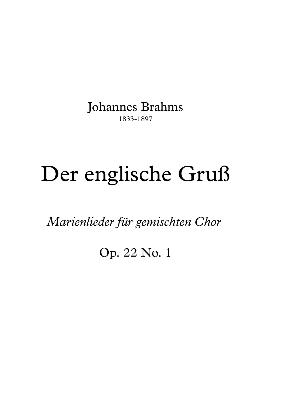 Der englische Gruss, Op. 22, No. 1 - Page 1