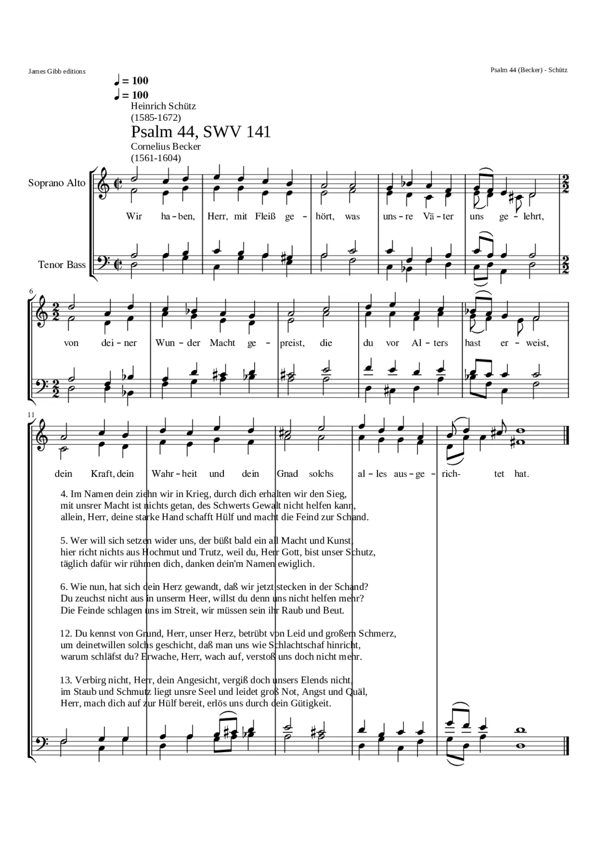 Wir haben Herr mit Fleiss gehört SWV 141 - Page 1