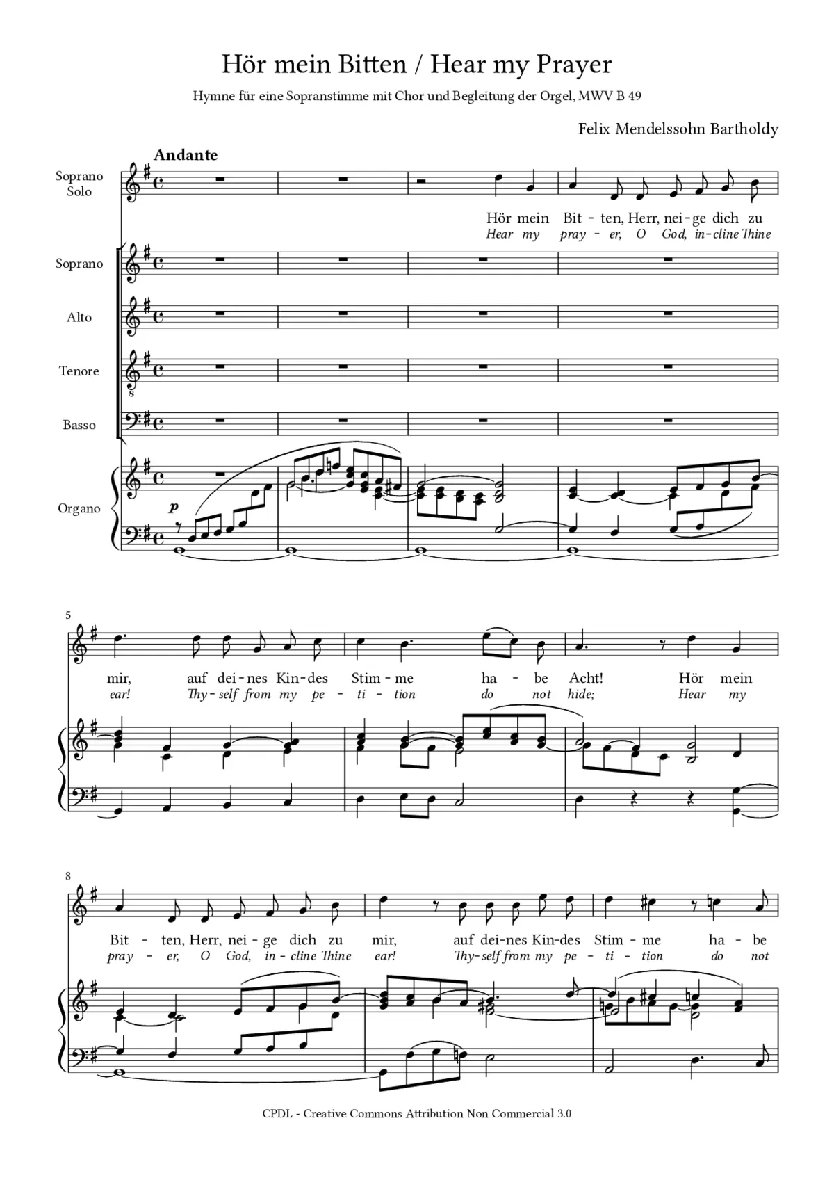 Hear my prayer/O for the wings of a dove - Page 1