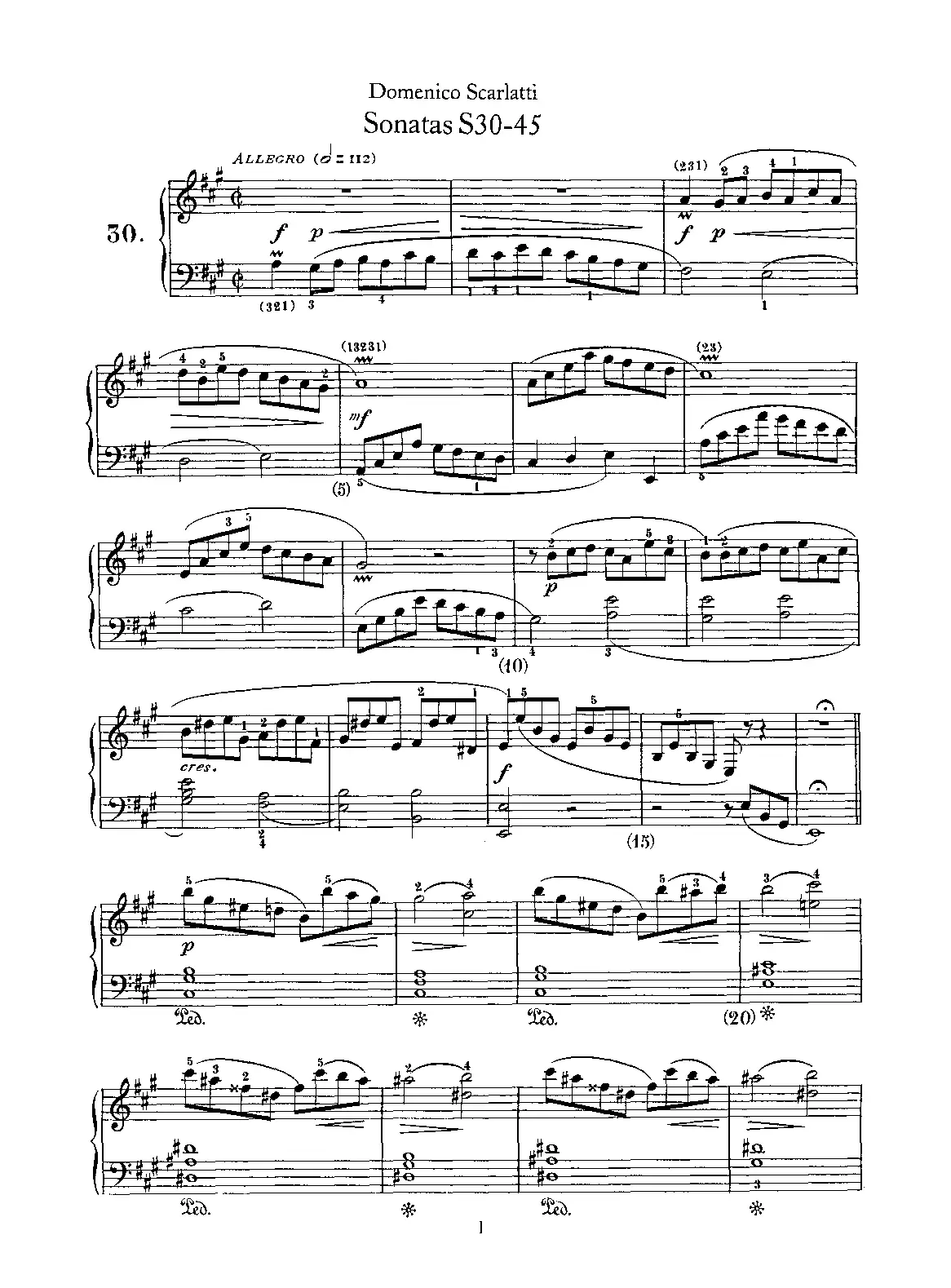 Keyboard Sonata in A major - Page 1
